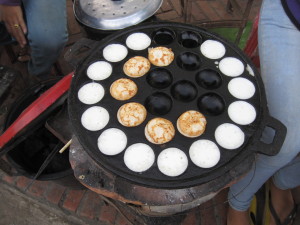 Tasty Coconut milk treats that I did eat.  Made fresh on the street in this little hot pot