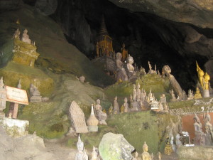 Some of the 4,000 Buddha's in the lower cave