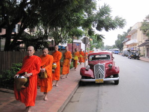 Monks processional past our hotel