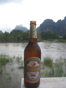 Beer Lao on the Mekong River