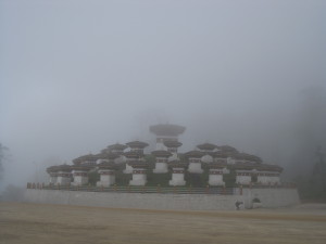 108 chortens at the top of Dochula Pass