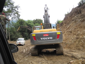 The Dolchala Pass - is was a muddy mess as they are trying to widen and when it rains, it turns to mud.  Rough ride