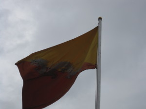 Bhutan's National Flag. One of the few countries that it was hard to find as it doesn't fly everywhere.