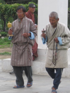 Local men walking around the National Memorial Choten 