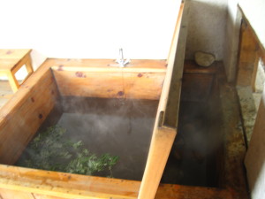 Cold water to start the Hot Stone Bath