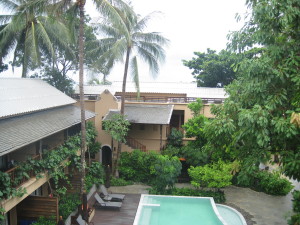Pool view from balcony at Buri Rasa Resort in Ko Phangnan