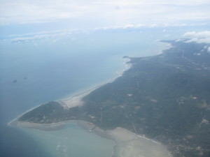 First photo of Ko Samui as we were coming in for what we thought was our only landing.