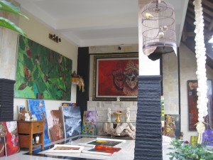 Ketut's art gallery at his home