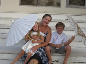 Joanna Rose with her kids Pippa and Liam