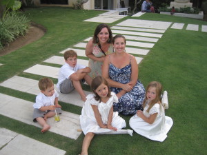 Jenny, Joanna and their kids at the wedding