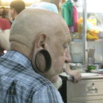 Crazy gauged earlobes for the arrogant expat sitting next to me at dinner