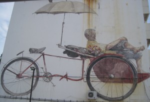 Trishaw Man - The other giant one on the side of a large building