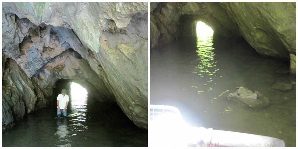 We were going to bike through this cave, but after Chong was up to his knees in water, he said no