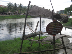 The pulley system used for the large river fishing net