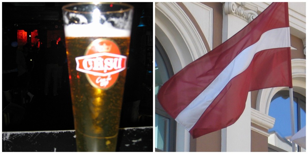 Latvia's Beer and Flag