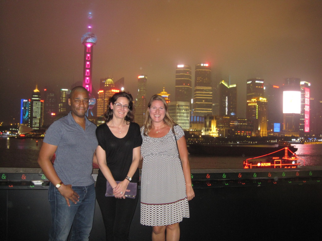 Night out on the Bund over looking The Pearl Tower