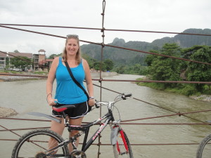 Biking across the river