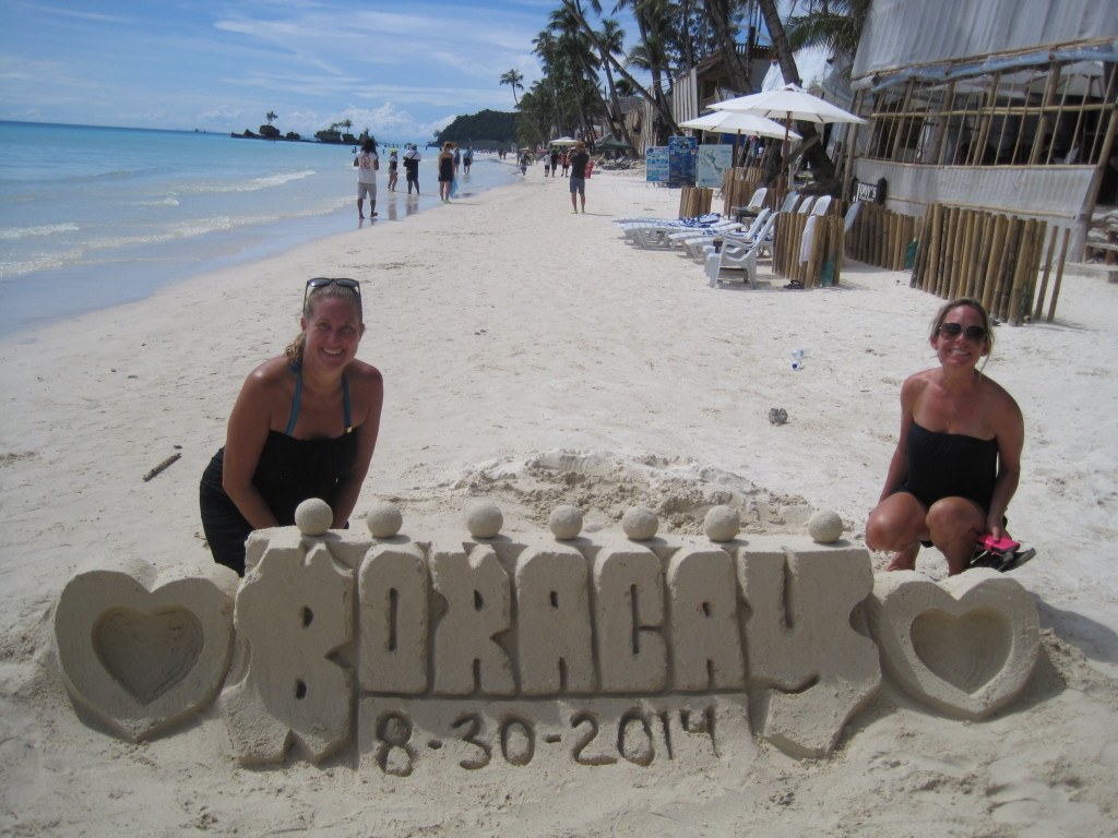 Some guy remade this sand sculpture every day (with the new date).  We had to support him and made a donation!