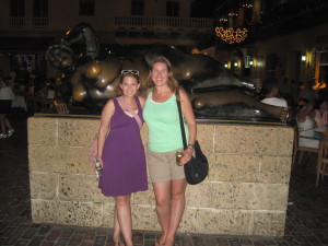 In one of the many plazas in the walled city of Cartagena