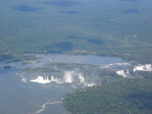 View of the Iguazu Falls  from our flight