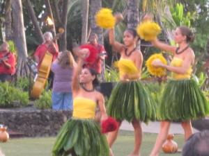 Hula dancing before Maui's Old Lahaina Luau