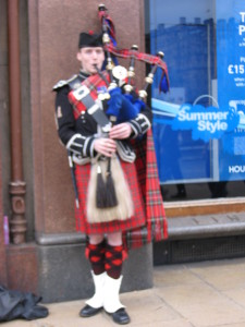 Traditional bagpiper