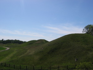 The three burial mounds