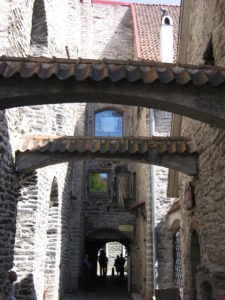 Beautiful archway with the walled city